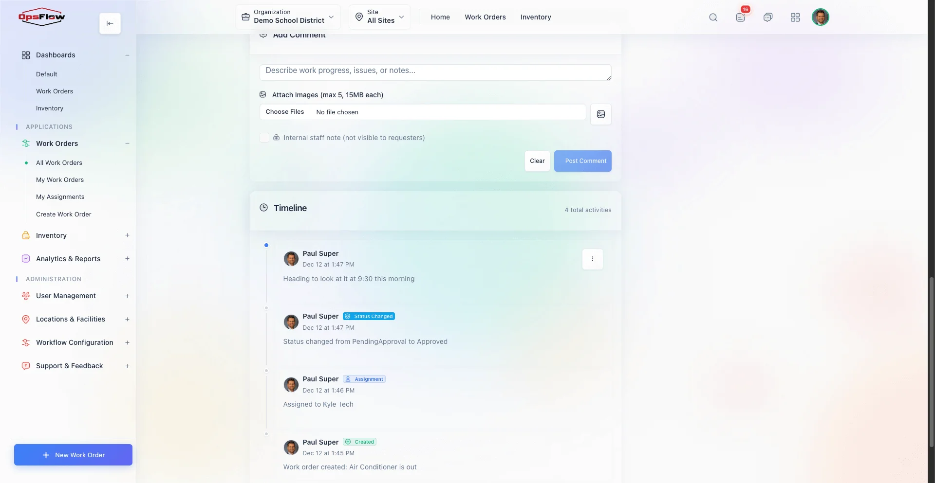 Preventive Maintenance feature screenshot